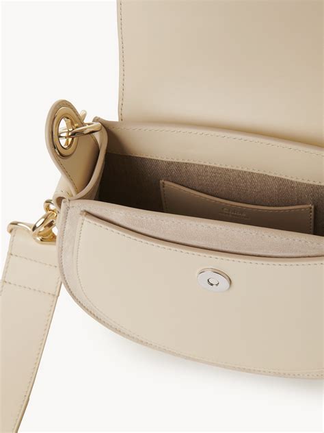 chloe tess beige|Small Tess bag in shiny & suede leather .